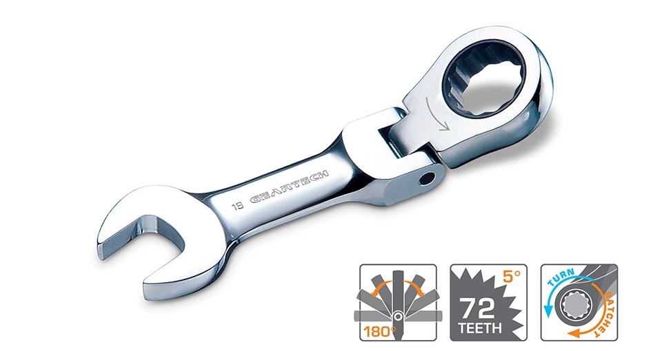 FLEX HEAD GEARTECH&#174; STUBBY COMBINATION WRENCHES