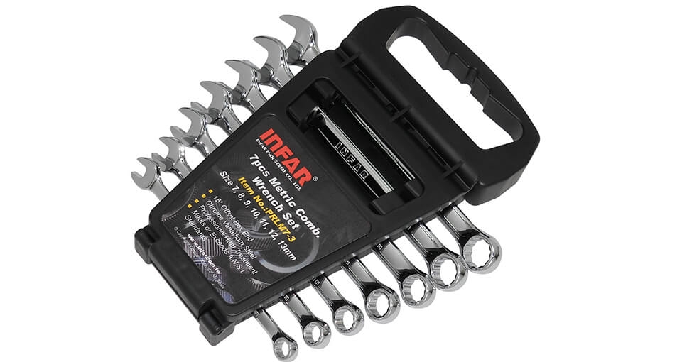 Ratchet Wrench Set 5/16 to 3/4" chromium RS-INCH-7 7 pcs inch Ratchet Spanner 