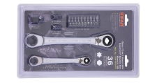 15x 12-IN-1 REVERSIBLE GEARTECH&#174; DOUBLE BOX WRENCH SET IN PVC DOUBLE BLISTER