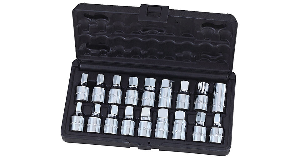 18PCS 3-8INCH DR OIL DRAIN BIT SOCKET SET