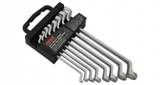 GERMAN-TYPE 75° OFFSET DOUBLE BOX WRENCH SET IN PP HOLDER