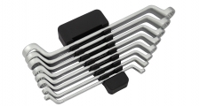 GERMAN-TYPE 75° OFFSET DOUBLE BOX WRENCH SET IN PP RACK