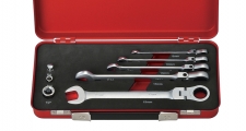 FLEX HEAD GEARTECH&#174; COMBINATION WRENCH SET IN METAL CASE