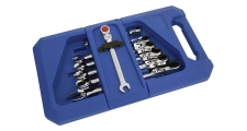 FLEX HEAD GEARTECH&#174; COMBINATION WRENCH SET IN BLOW MOULD CASE
