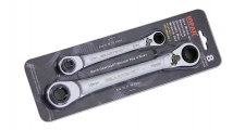 4-IN-1 REVERSIBLE GEARTECH® DOUBLE BOX WRENCH SET IN PVC SINGLE BLISTER