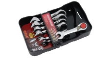 REVERSIBLE GEARTECH® STUBBY COMBINATION WRENCH SET IN PP TRAY