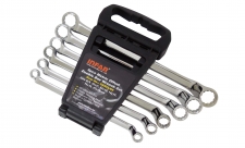 GERMAN-TYPE 75° OFFSET DOUBLE BOX WRENCH SET IN PP RACK