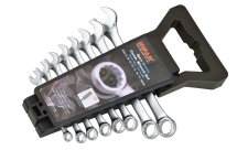 GERMAN-TYPE COMBINATION WRENCH SET IN PP RACK