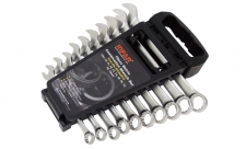 GERMAN-TYPE COMBINATION WRENCH SET IN PP RACK